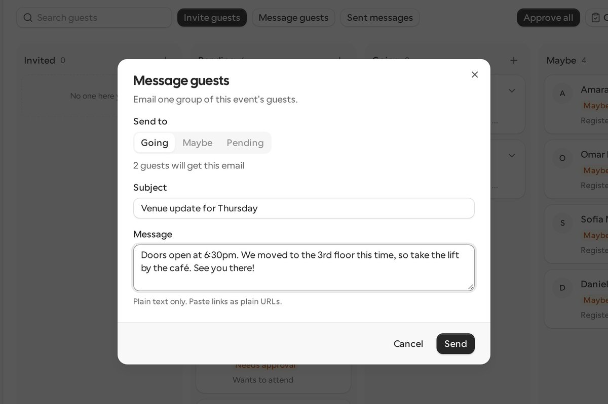 calcom's tweet photo. Introducing @calcom v6.9.5 with some fresh goodies for your scheduling!

- Delays in Workflows
- Message your event guests
- Out of office integrations with Deel, Google Calendar and Slack

Let's dive in

https://t.co/nFx87YkOqu https://t.co/QX5AswyAab