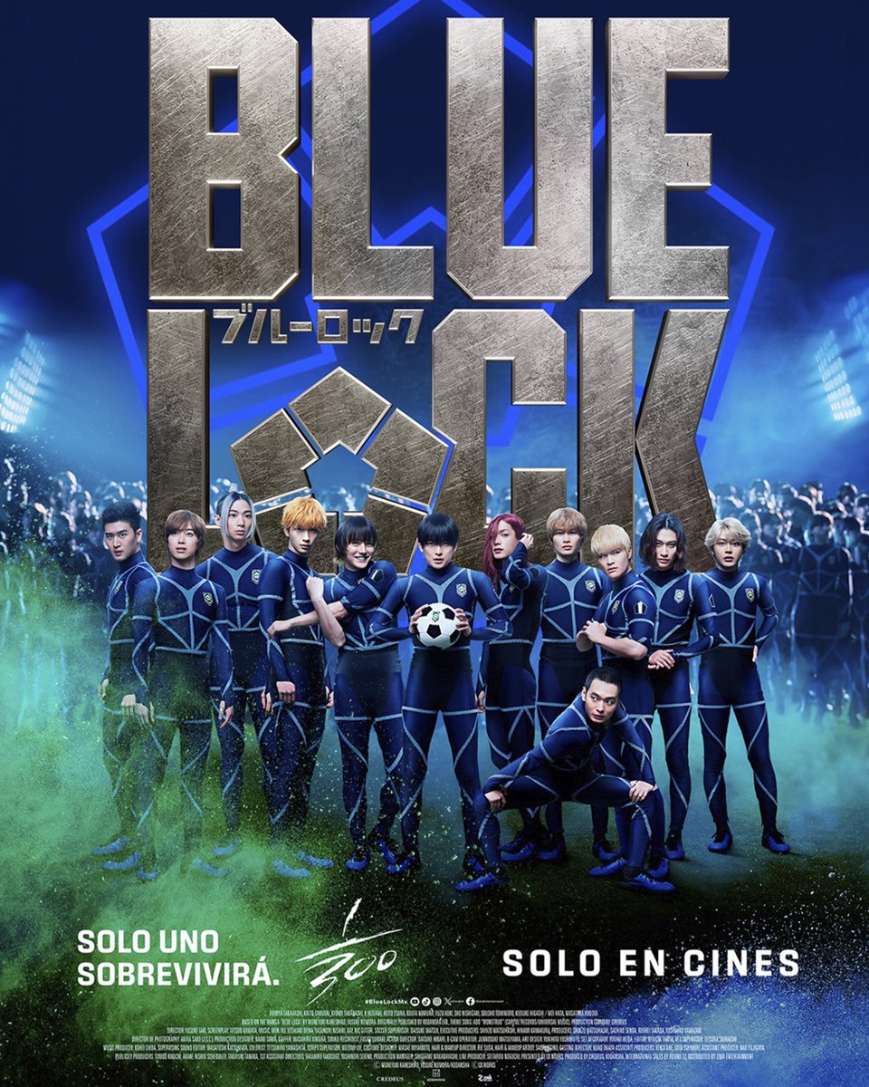 Cinemex's tweet photo. La intensidad, rivalidad y obsesión por convertirse en el delantero número uno saltan ahora a la acción real. El live action de #BlueLock llega este 29 de octubre a Cinemex. https://t.co/TlKPvIsH5o