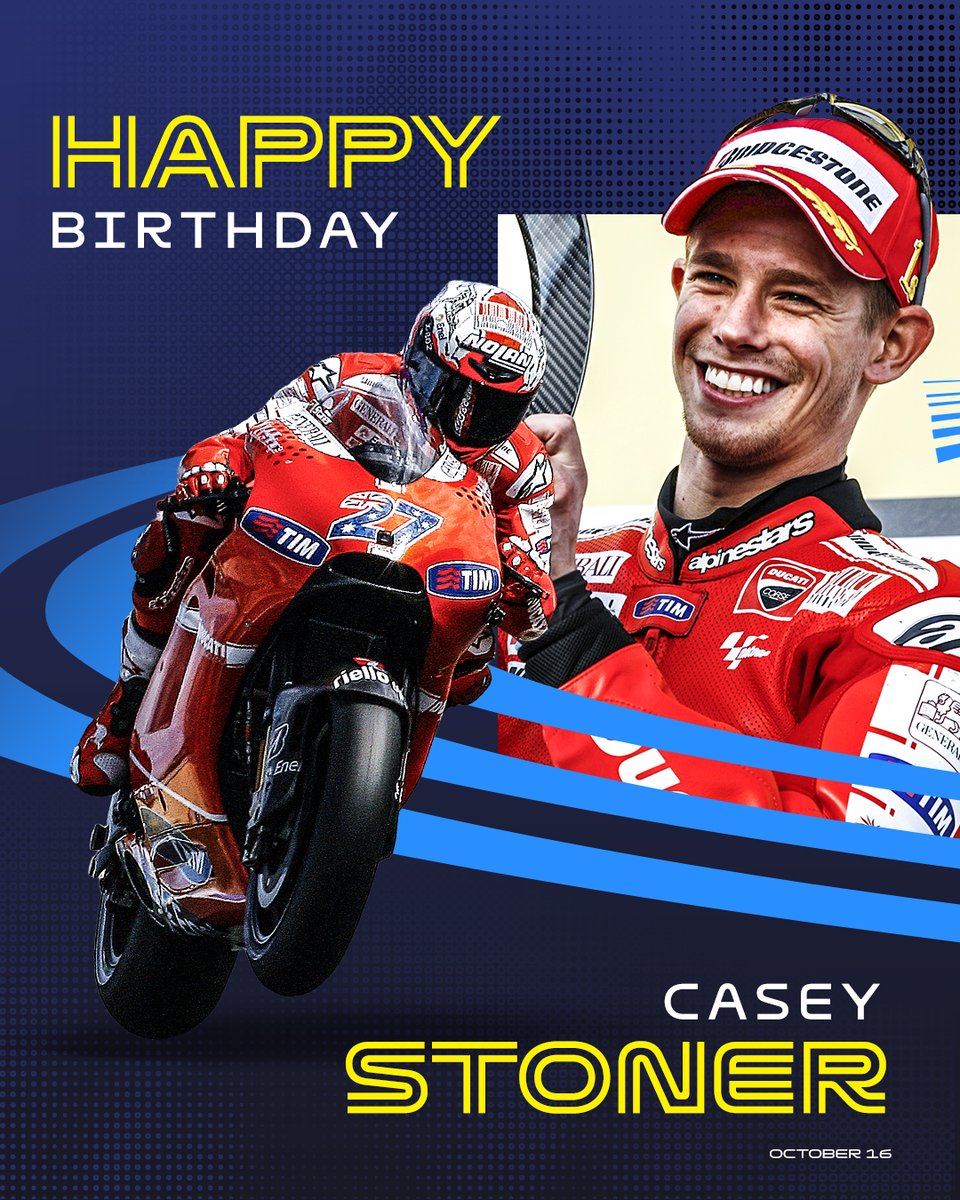 ausmotogp's tweet photo. Happiest of birthdays to the King of the Island, Casey Stoner! 👑

Wishing the MotoGP™ Champion a fantastic day 🥳 https://t.co/QZ13SUPWMu