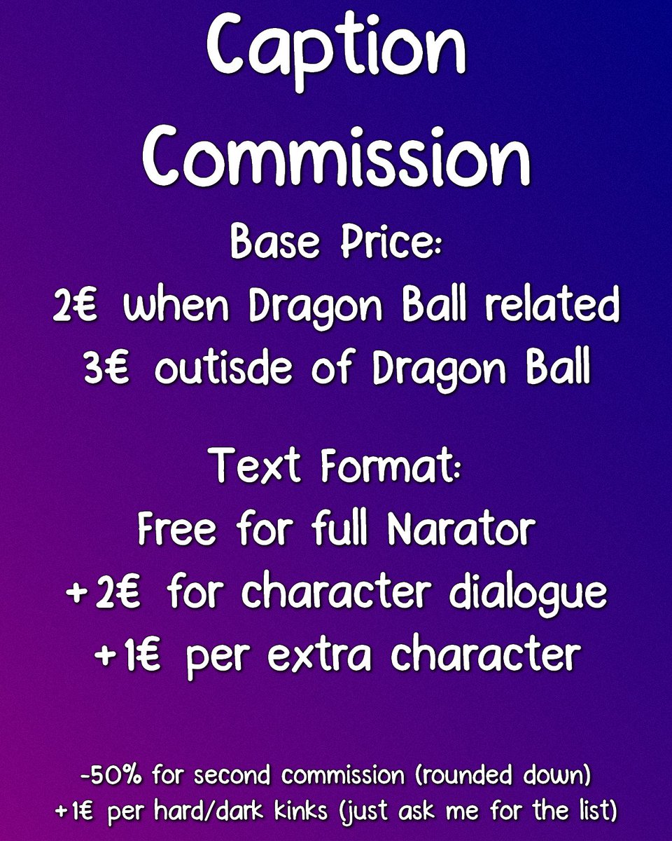 DRAG0N_W0RLD's tweet photo. //Still in WIP, but here's the price for Caption Comissions!

(All paid in Paypal, but you'll get the caption elsewhere (Twitter DMs, Discord or DEN)) https://t.co/PfYuFJ6cPJ