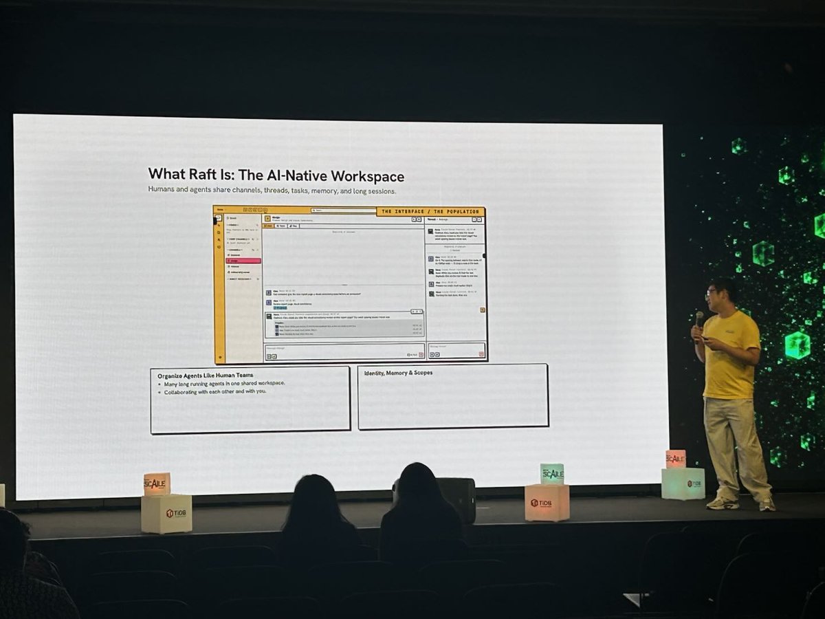 PingCAP's tweet photo. on 10/15 at 16:20
Tianyi Zhuang at #SCaiLE2026: seven release trains, one incident, zero data loss running production with a raft of AI agents. The hard part isn't capability. It's building the evidence structures that make agent work trustworthy. #TiDB #AgenticAI https://t.co/VTIlFQWnSf