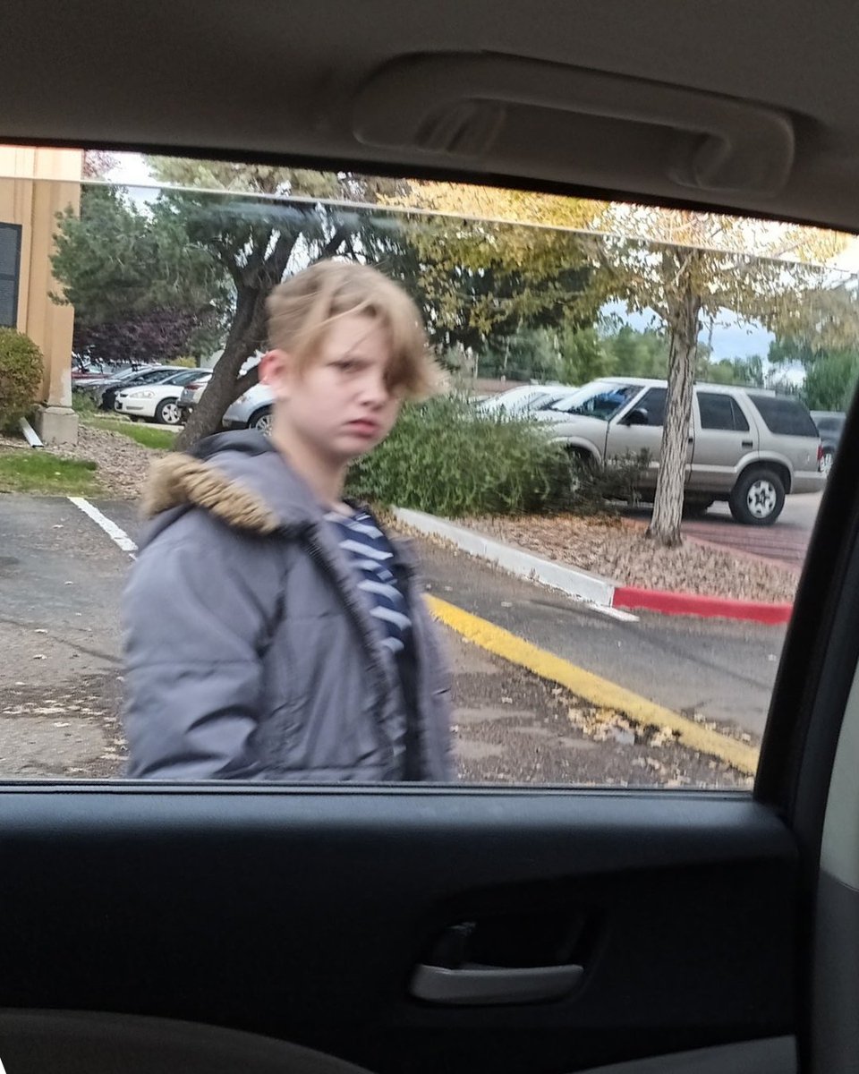 CSPDPIO's tweet photo. **UPDATE** Gabrielle has been located and is safe.

Community Notification: Missing At-Risk Juvenile

CSPD is seeking assistance in locating 12-year-old Gabrielle Grimsley. Gabrielle was last seen leaving her residence in the 2000 block of Southgate Road, near the Broadmoor Towne Shopping Center, just south of downtown Colorado Springs. She was last seen at approximately 2:45 p.m. on Thursday, October 15, 2026. Gabrielle is approximately 5’-1’’ tall and weighs about 115 pounds. She has blonde hair and hazel eyes. She was last seen wearing a blue and white long-sleeve shirt, blue jeans, white high-top shoes, and a gray hooded jacket (as pictured on the left). If you see Gabrielle or know of her whereabouts, please call CSPD at 719-444-7000.