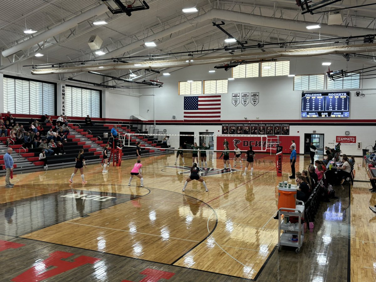DCWestFalcons's tweet photo. Conference Tournament Semi-Final matchup between @VolleyballDc &amp; Syracuse! Catch the action on DC West Fan Hudl. #dcwestpride #FalconsTakeFlight https://t.co/uK76oLasjR