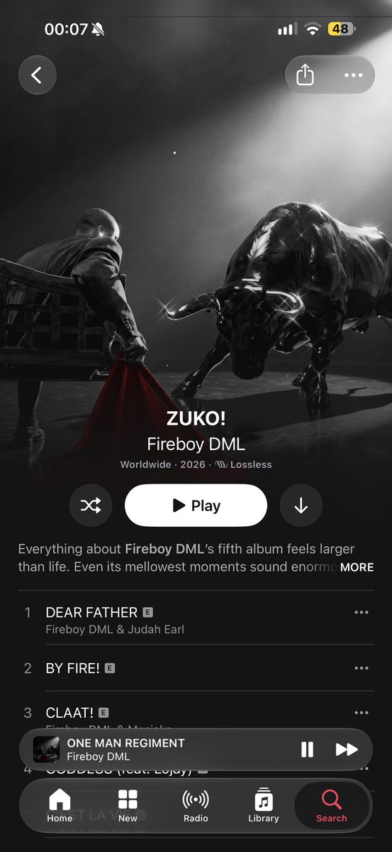 itzbasito's tweet photo. New Fireboy album “Zuko” out now
This is the most experimental Fireboy album and I’m enjoying it track by track 🥹🔥 https://t.co/d3p0AHcyYc