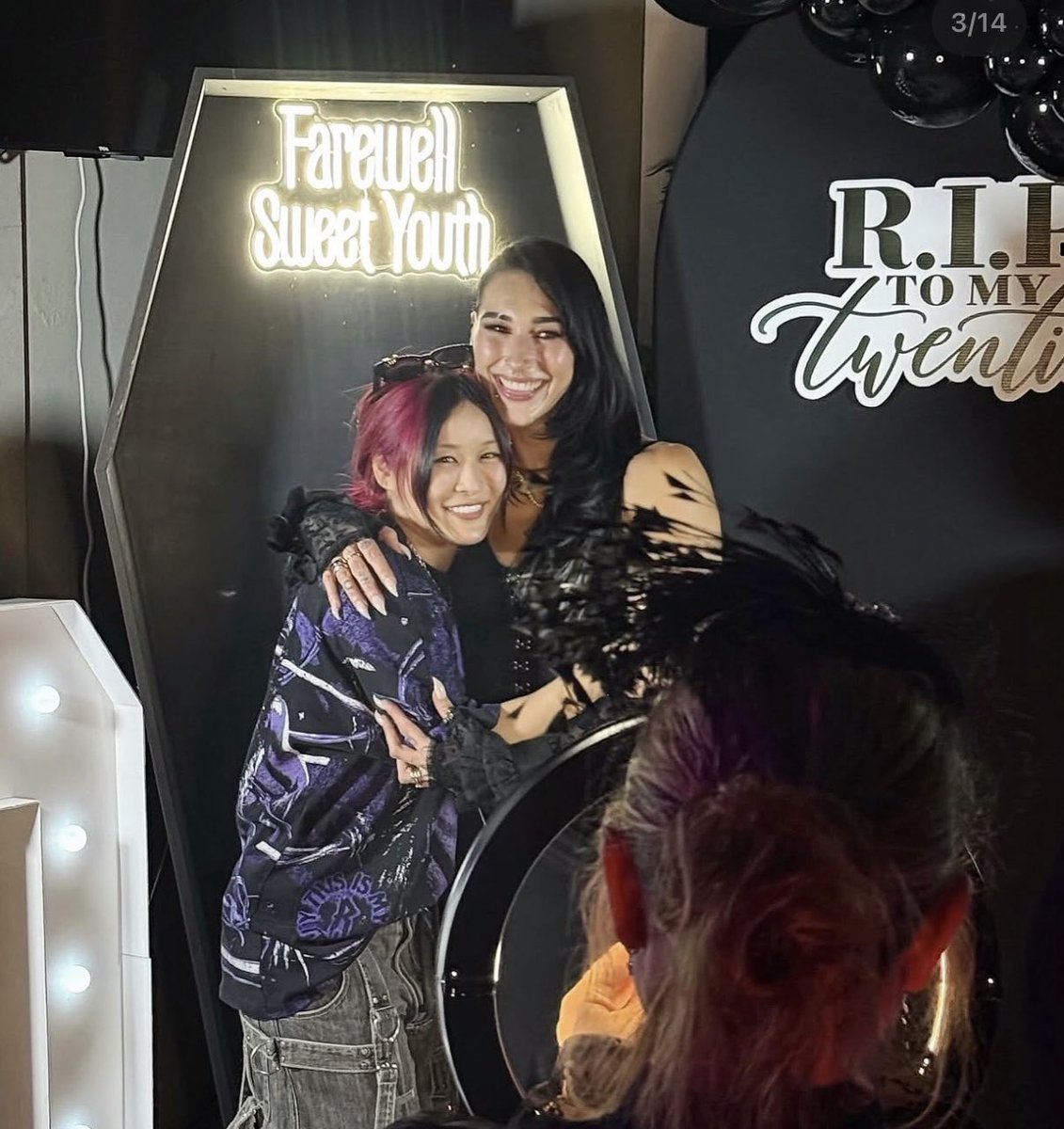 FadeAwayMedia's tweet photo. Iyo Sky with Rhea Ripley celebrating her 30th birthday 🔥 https://t.co/MK50cdoUEH