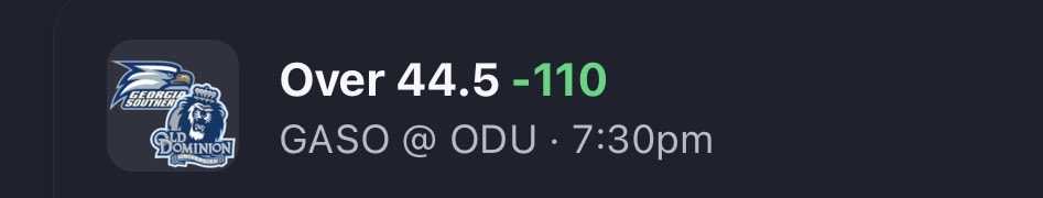 illuskr8bets's tweet photo. Dropping this one before kickoff ⚡️👀

🏈 Georgia Southern @ Old Dominion
🎯 OVER 44.5 (-110)

Follow illuskr8bets across ALL social platforms for more plays, updates, and results. Hit the link in my bio and stay connected. 🔗⚡️
#illuskr8bets #CFBPicks #Gambling𝕏 https://t.co/saHnyNmmD7
