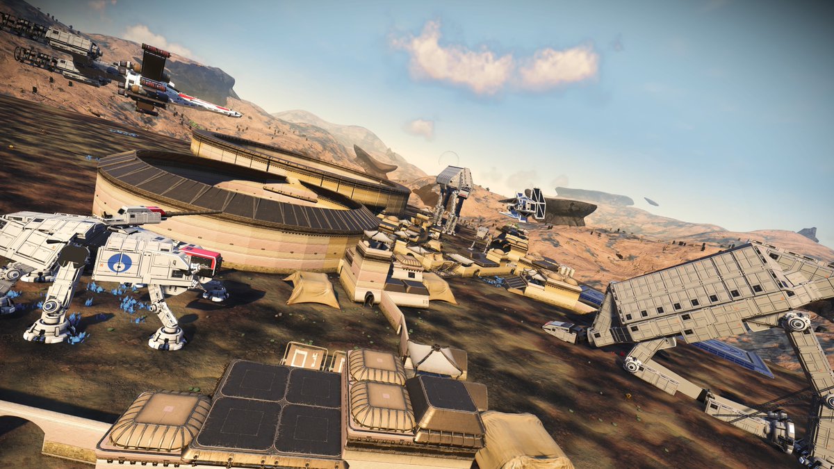 SPACEPIPATE's tweet photo. #ノーマンズスカイ
#NoMansSky
AT-TEの設置。
あとパーツ数どれぐらいなんだろうw
ミレニアムファルコンは流石に作れないかな？… https://t.co/YQrd9QzDuG