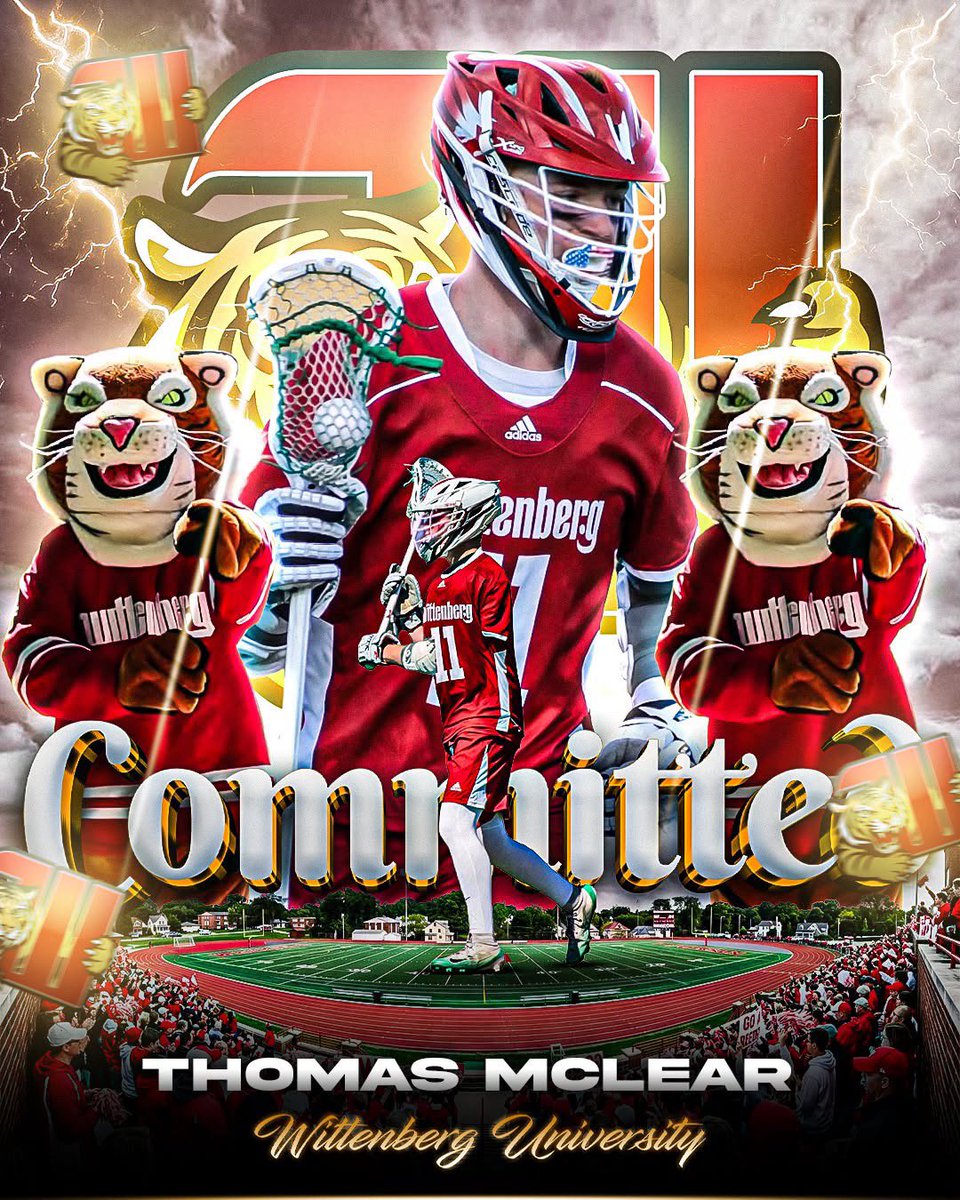 ThomasMcLear11's tweet photo. Blessed to announce my commitment to Wittenberg University! #TigerUp

@WittMLax 
@Clay_MLAX https://t.co/PLpcJBNeOE