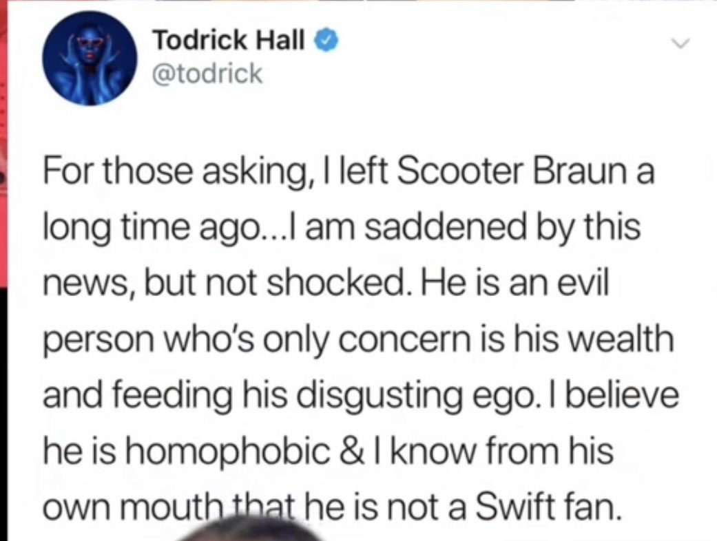 DoubleMinorityy's tweet photo. So Todrick’s play was funded by Scooter Braun? This SAME Scooter Braun? https://t.co/xNvUfeP0LQ