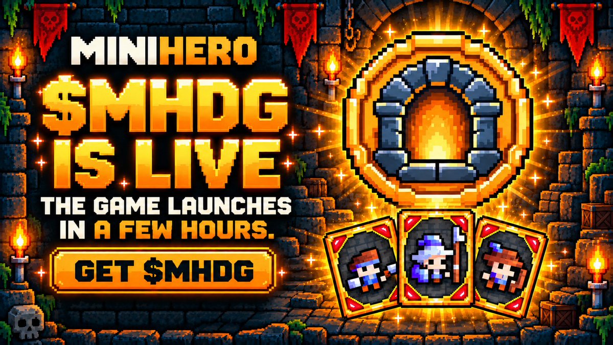 MiniHeroDG's tweet photo. https://t.co/T4my6rxwwE

🔥 $MHDG is LIVE!
⚔️ Mini Hero launches in a few hours.
Summon heroes. Battle monsters. Farm $MHDG.
Small heroes. Big adventures. Your journey starts soon! https://t.co/u1E0hQJerI