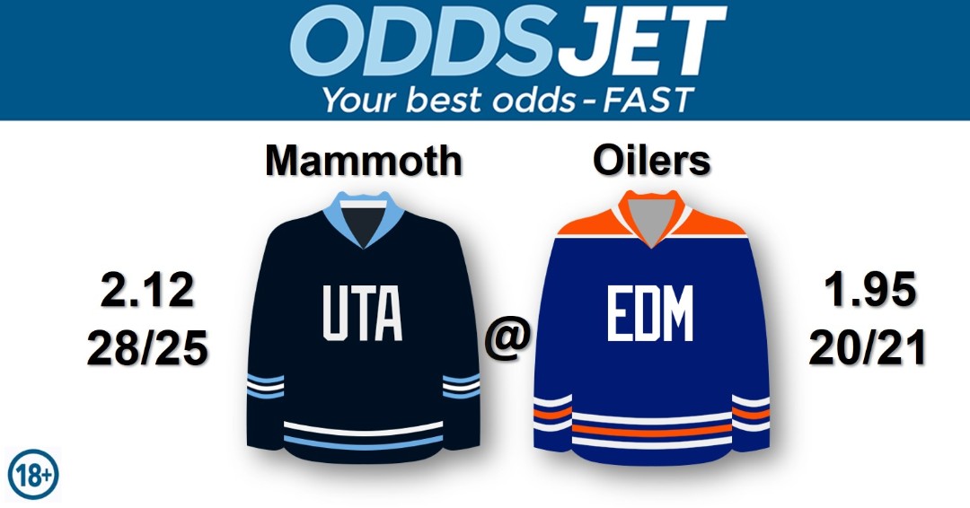 oddsjet's tweet photo. #NHL
#NHL27
#HockeyTwitter
#UtahMammoth #TusksUp #Mammoth vs. #LetsGoOilers #Oilers #EdmontonOilers Get your best odds - fast at Oddsjet https://t.co/mW5MgKCQz2