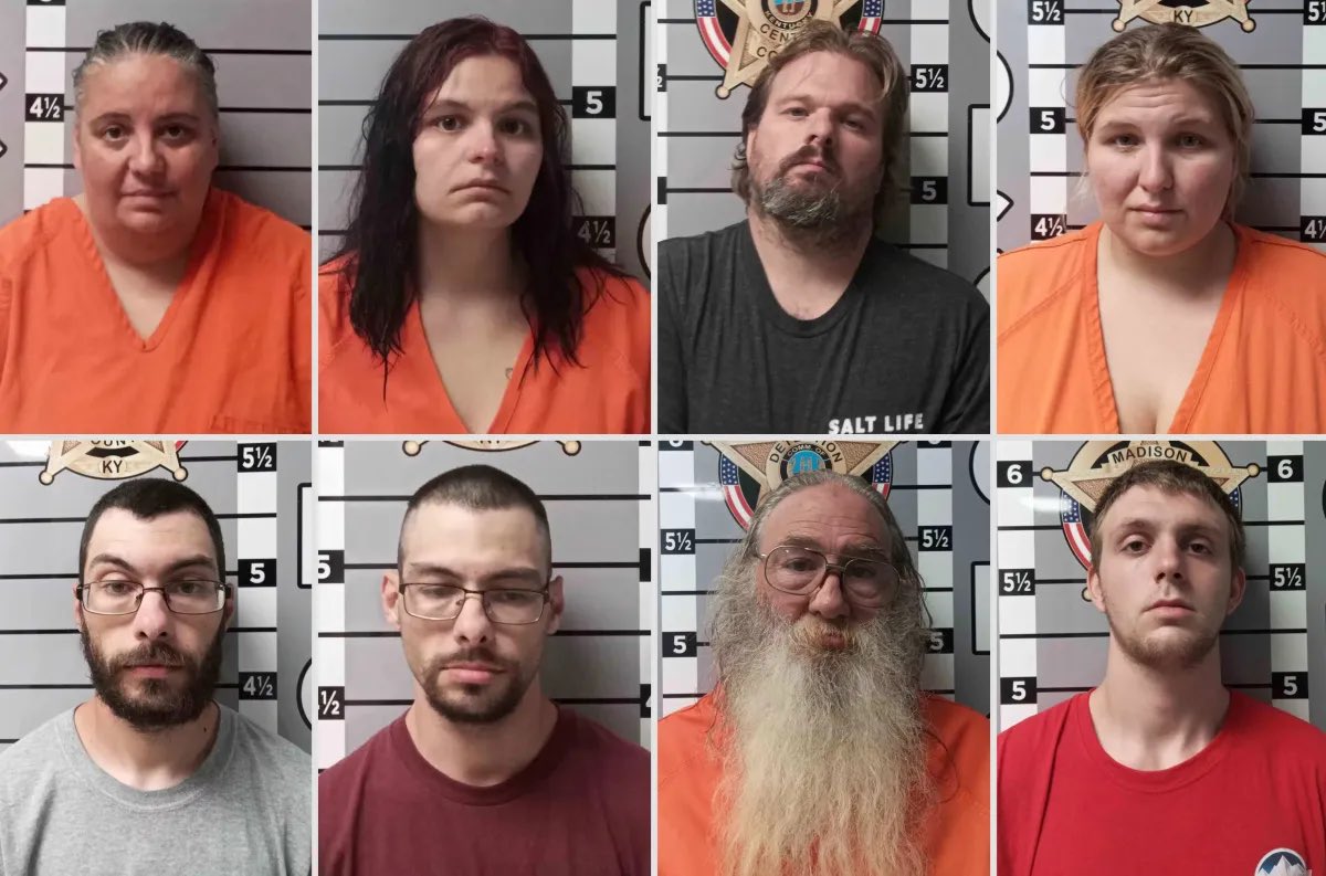 SeeRacists's tweet photo. 🚨 Eight adults were arrested on charges including rape, incest, human trafficking and child abuse. 

Seven children, including a 1-year-old, were removed from a home where investigators found feces and urine smeared across floors and stairs.

📍 Richmond, Kentucky

Police say 15 people were living inside the residence, including seven children ages 1 to 17, along with 10 dogs and a cat.

Court documents describe deplorable conditions, with insects throughout the home and one officer reportedly struggling to breathe inside.

But the allegations go far beyond the living conditions.

Richard Carter, 45, and Green Schindler, 63, each face first-degree rape and human trafficking charges. Schindler is also charged with first-degree sodomy and incest.

Sarah Carter, 28, and Mark and Matthew Brumbaugh, both 30, face incest charges. Other defendants face criminal abuse-related charges.

All seven children have been placed in the care of Social Services.

What deserves further investigation is how long these children were living in those conditions and whether anyone had raised concerns before police intervened.