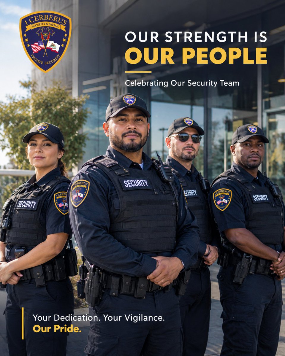 1CerberusSandP's tweet photo. ๐ก๏ธ Behind every safe environment is a dedicated team.
Today, we celebrate our security guards for their vigilance, professionalism, and commitment.
Your Dedication. Your Vigilance. Our Pride.
๐ 1 (800) 460-8571 โ๏ธ Info@patrol-security.com
#PatrolSecurity #TeamAppreciation https://t.co/KNjSkSajj8