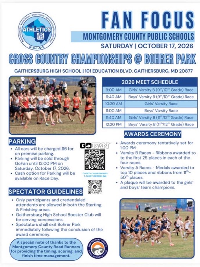 MCPSAthletics's tweet photo. Bibs &amp; Chips Night for XC Championships on Saturday! Thank you @GburgAthletics @MCRRC! #WeRAISE @mcpsAD https://t.co/9iPRCwJsdB