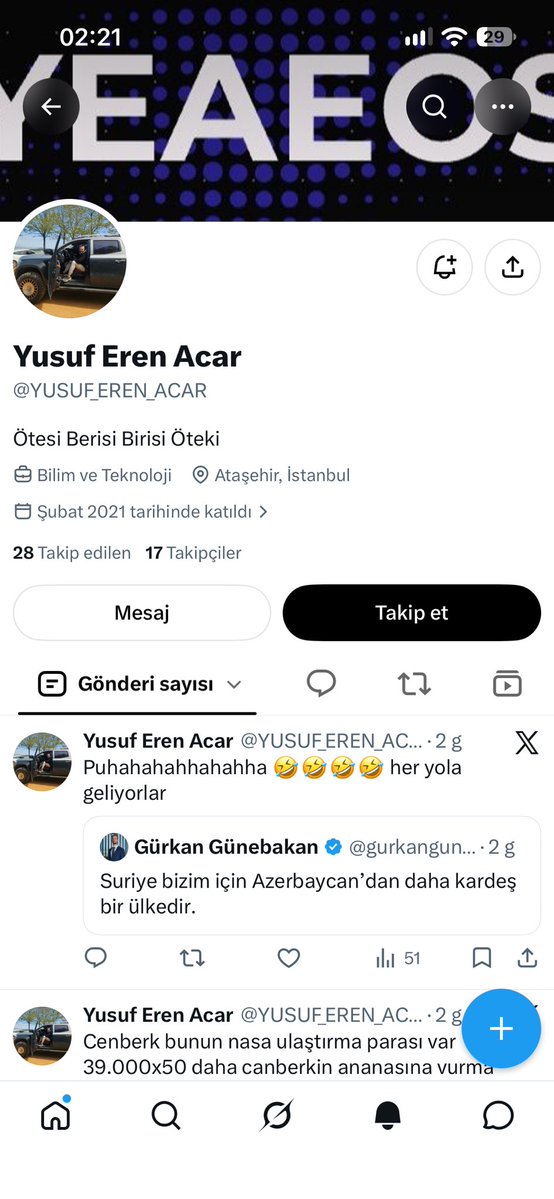 alpagutt0101's tweet photo. BU BİR İHBARDIR 

 18 yaşından küçük kıza evlilik yakıştırması yaparak cinsel yönelim gösteriyor üstelik profili Türk kadınlarına hakaretlerle dolu gereğinin yapılmasını arz ederim 

@YusufErenACAR2 👈

@EmniyetGM @TC_icisleri @SiberayEGM https://t.co/25oASpoLcT