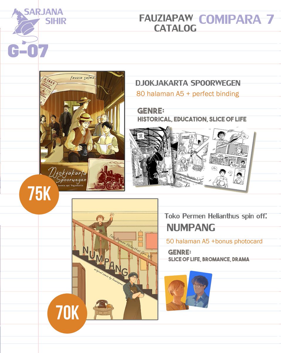 fauziapaw's tweet photo. Share is appreciated 🤧⭐️
aku insya Allah hadir (udah nyampe jogja si) di COMIPARA 7 

hari sabtu dan minggu ini (17-18 oktober 2026 Jogja Expo Center)

Ada sedikit merch baru dan komik lama :)

(1/2) https://t.co/4yuVqdxJn3