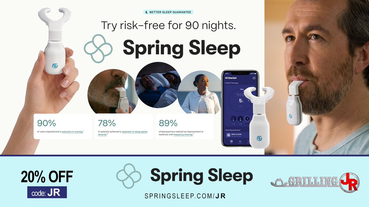 JrGrilling's tweet photo. A bedtime routine shouldn’t include one person falling asleep &amp; the other person staring at the ceiling.

Spring Sleep: eXciteOSA is an FDA-cleared, prescription-only device for primary snoring &amp; mild obstructive sleep apnea.

Get 20% off @ https://t.co/5cWiaWpzG1 w/ code JR. #ad https://t.co/EGHvnuBVt5