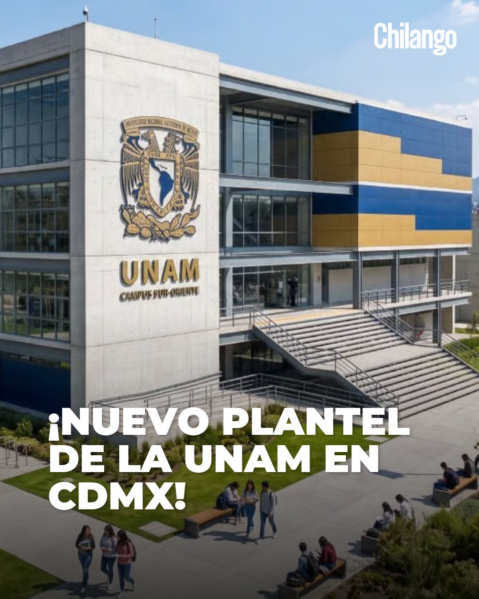 ChilangoCom's tweet photo. Dile adiós a pasar más tiempo en el metro que en las clases. 🥱
La UNAM estrenará plantel en la zona sur-oriente de la CDMX. Miles de estudiantes tendrán un nuevo espacio más cerca de casa. 🎓✨

Etiqueta a quien le va a servir esta info. 💬📝 https://t.co/DQXBzCmQ5r