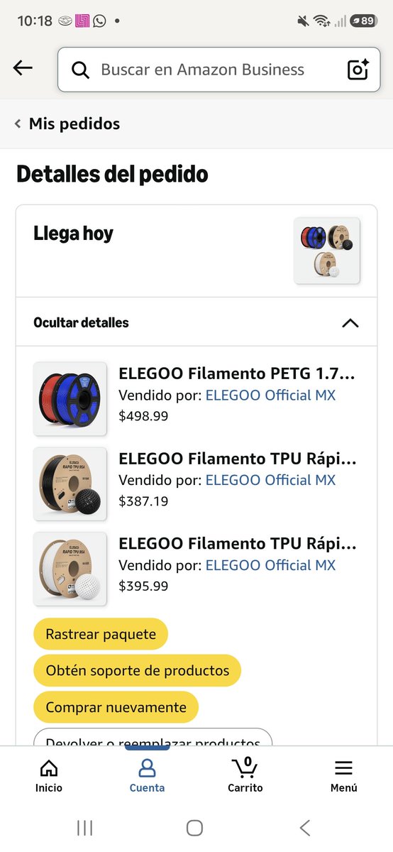 cpzumaya's tweet photo. Por esto no me gusta comprar en @amazonmex compré el 10, según llegaba hoy 15 y ahora hasta el 21, el material lo necesito para trabajar, ¿quién me va a pagar el atraso con mis pedidos? Son una porquería de empresa, ojalá @ML_Mexico no se contagie @profeco https://t.co/oX6DZdKIIV