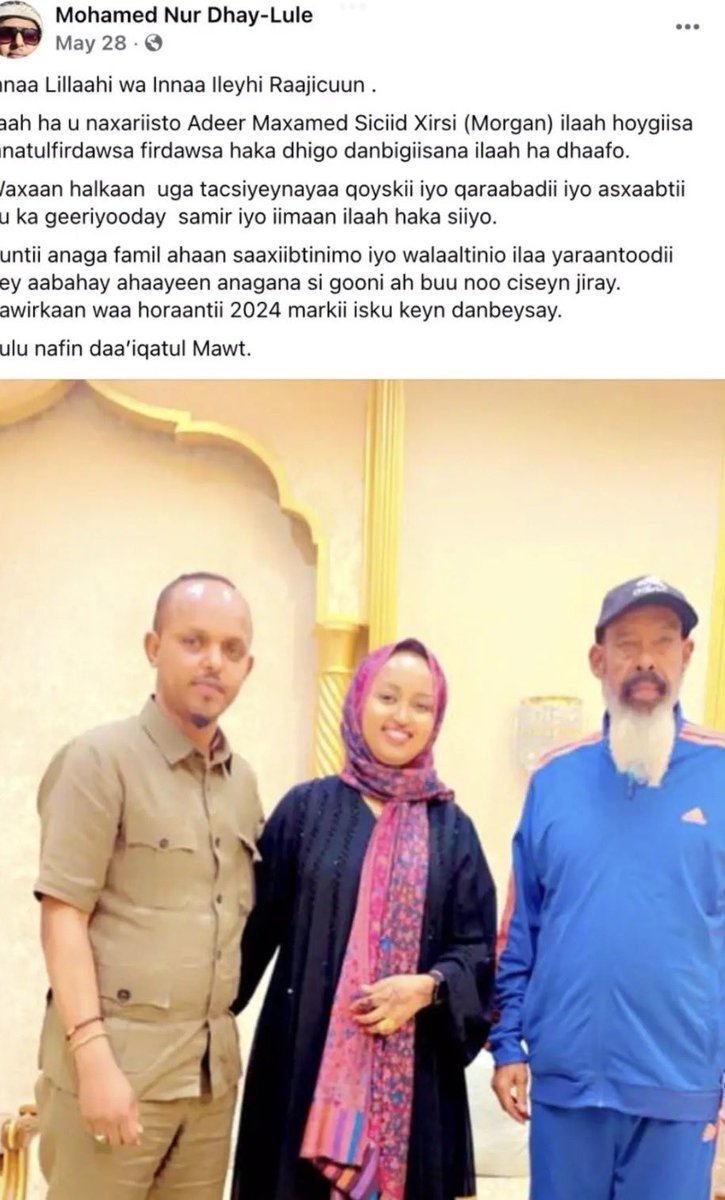 GlobalMonitor_1's tweet photo. Ilhan Omar files part 2: 

This is part 2 of the Ilhan Omar files for my fellow Americans to learn about who this woman Ilhan “Elmi” Omar really is. 

In the first photo you can see Ilhan Omar’s father who is one of the main high ranking officers who  engaged in committing the “Hargesia Holocaust” from 1982-1989. In a Aljazeera news documentary called “kill all but the crows”, they filmed about the holocaust that occurred in Somaliland which took the lives of an estimated 1 million people and Ilhan Omar’s father was one of the officers who documented these atrocities to show proof to the communist dictator Siad Barre and in the video  Ilhan’s father is instructing soldiers of the communist Marxist Leninist SNA (Somalian National Army) all civilians in Somaliland must be eliminated and genocided. 

In the second photo we have a young Ilhan Omar who was in the Soviet Union in 1991 just before it collapsed. Omar’s family made this route from Somalia to Kenya and the Soviet Union ,  where her family sought refuge in before making the fraudulent claim that they were refugees of the Somaliland holocaust to get into the United States and ilhan’s father claims that he was an educator fraudulently and while also taking the family name “Omar” but their real family name being Elmi. This not only shows that ilhan Omar and her family were war criminals but also are communists and till today still hold the same communist ideology. 

In the third picture, Ilhan Omar’s brother (not the one she married ) , a well known ISIS/Al Shabab asset of the terrorist federal state of Puntland,Somalia and his family currently reside in the UK. He is pictured with former Marxist Leninist communist general Morgan of the SNA known as “the butcher of Hargesia”, who then sought refuge in the ISIS/Al Shabab State of  Puntland to carry out terrorist activities and fund piracy across the Indian Ocean.Morgan passed away a couple years ago and he was given a state funeral by his fellow jihadis that run Puntland state of Somalia today and in the photo which is a Facebook post, we can see ilhan’s jihadi terrorist brother sending condolences to General Morgan. 

 In the fourth photo, we can see general Morgan & Ilhan Omar actively participating in the local government meetings of the Puntland state of Somalia. General Morgan also was an adviser to the governor of Puntland Deni ,who also received funds from Ilhan Omar illegally to carry out jihadi terrorist and piracy activities but also to plot against the country of Somaliland and fund the jihadi militant groups such as SSC, ISIS and Al shabab. 

This is to show my fellow American friends , the war on terror is not over it has been funded by Ilhan Omar and her daycare operations in Minnesota and the only way to defeat this is by having the only ally and democracy in the Horn Of Africa recognised Somaliland and onboard in assisting in operations to defeat these Islamic jihadi groups and states.