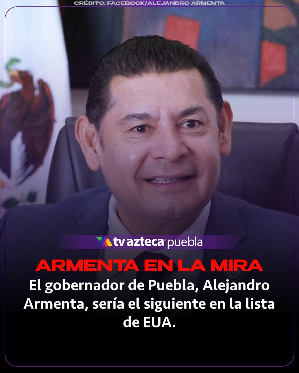 aztecapuebla's tweet photo. 🔴¡Alejandro Armenta (@armentapuebla_) en la mira de EUA! 🇺🇸 El gobernador de Puebla enfrentaría presuntas indagatorias por supuesto financiamiento de campaña con recursos del huachicol, según información difundida por el periodista Luis Cárdenas. ¿Otro caso como el de Rocha Moya? ‼️

#AlejandroArmentaEnLaMira #GobiernoMorenistaFallido   #MorenaBajoLaMira