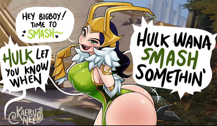 LyingGoddess's tweet photo. “Then the Goddess will tease the Jade Giant~” @RAGEOFHULK https://t.co/zhf3YtzPyg