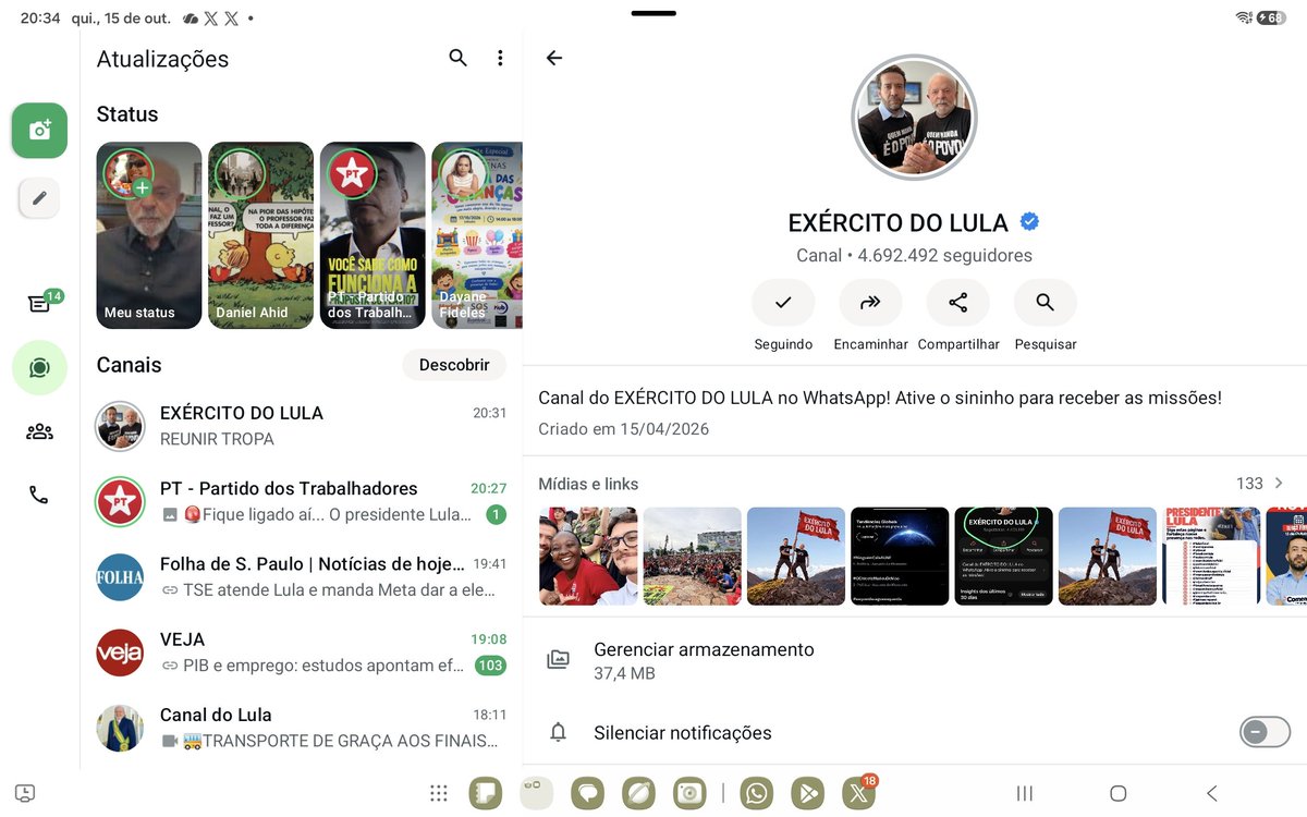cajucarol10's tweet photo. @detremura #LULANAGLOBO
#NinguémCalaAUNE
Siga o canal "EXÉRCITO DO LULA " no WhatsApp: https://t.co/Vxzft2dR0e
Precisamos de 5 milhões no exército do Lula para ganhar as eleições. 
#LULANAGLOBO
#MudançaÉComLula https://t.co/mwMJVGbF2u