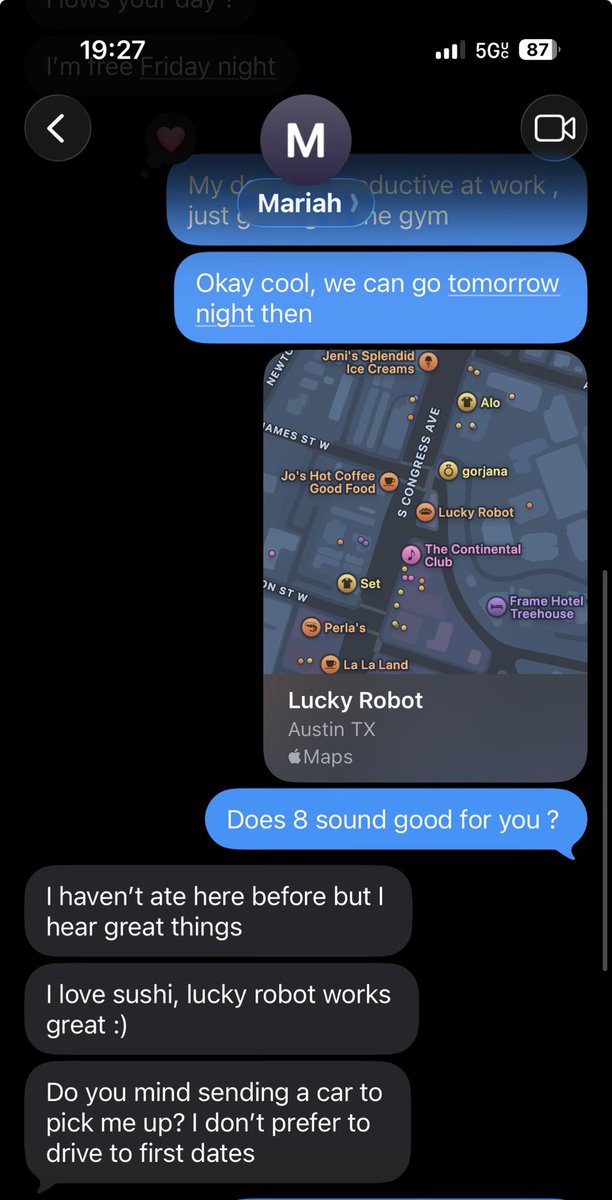 MurrayHillGuy1's tweet photo. I thought girls wanting Ubers to first dates was only a NYC thing… it’s in Austin too? 

Absolutely brutal https://t.co/bOAjKo89za