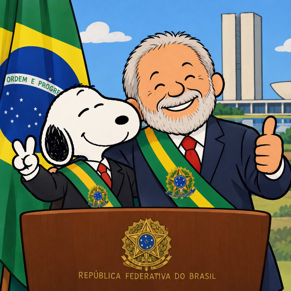 SnoopyDaiily's tweet photo. SNOOPY X LULA 🇧🇷🐾 https://t.co/ZriJExPm6z