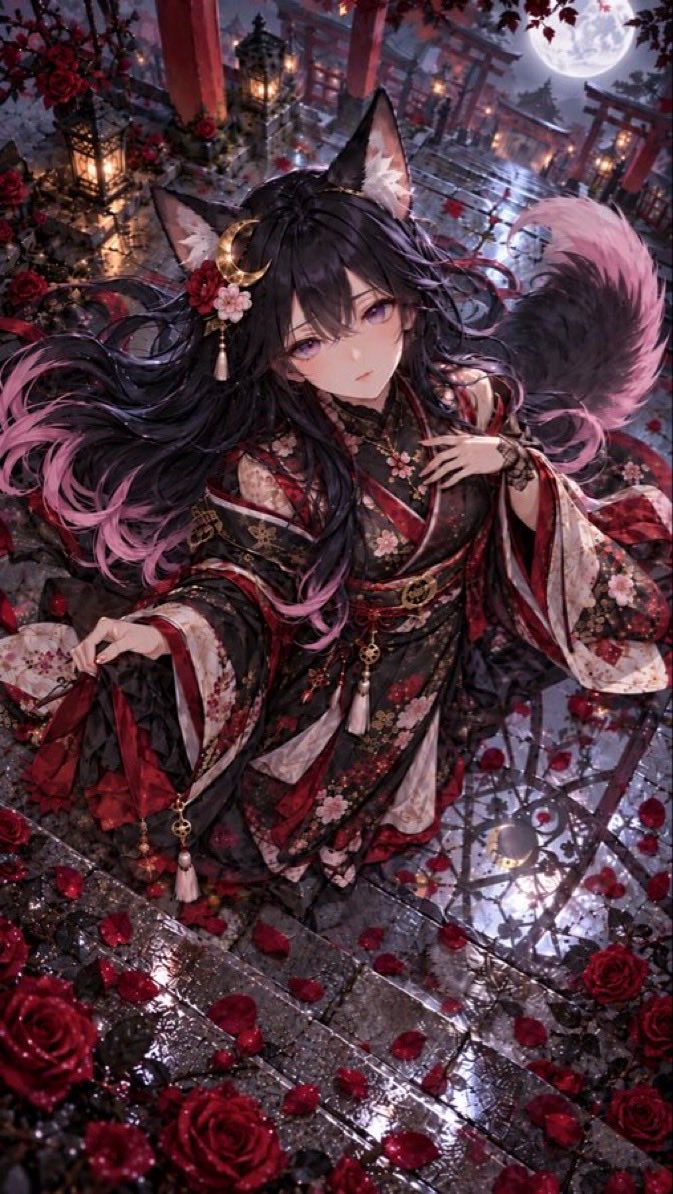 kasuga_yuri's tweet photo. 🌙月影AIスタジオ｜月乃🦊

月夜と桜の世界を旅する、紫の瞳の狐娘「月乃」。
和風ファンタジーをAIイラストで描いています。

📸代表作4選
①満月に照らされる、朱い鳥居と月乃
②灯籠が導く、夜の京都を歩く月乃
③雨に煙る夜、番傘を差す月乃
④桜舞う夜空と、満月に佇む月乃
#月乃 #AIイラスト https://t.co/7LVgOCrz1U