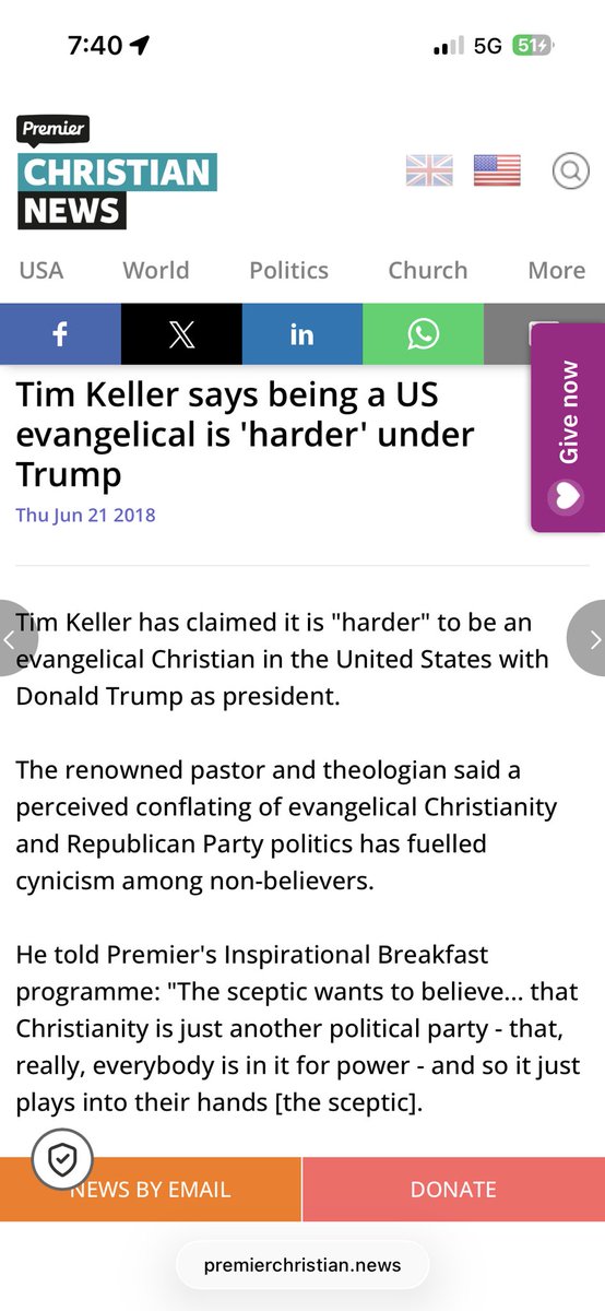 megbasham's tweet photo. No, I think most of the criticism about Keller is not because he was a-political, but because he was actually quite political. Keller not only spoke about politics, he spoke about specific politicians. Frequently. 

So much so, he was part of a secret meeting of evangelical leaders that were assembled to decide what they were going to do about the problem of evangelical support for Donald Trump.

He also created a political taxonomy of which Christians he thought would be helpful in bringing about Christian renewal in the United States. He specifically placed Trump supporters outside the spectrum of those who would be useful partners. That was a very political assessment.

That is not what someone does just because they want to keep everyone’s focus on the gospel.