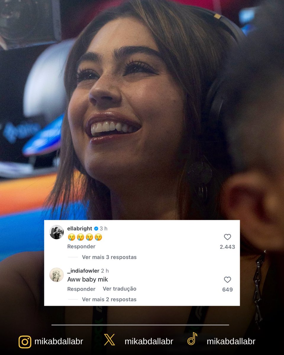 mikabdallabr's tweet photo. ALLIE, HANNAH E GRACE! Ella Bright e India Fowler deixaram comentários na última publicação de Mika Abdalla. 🥹🧡 https://t.co/McpQgBWX34