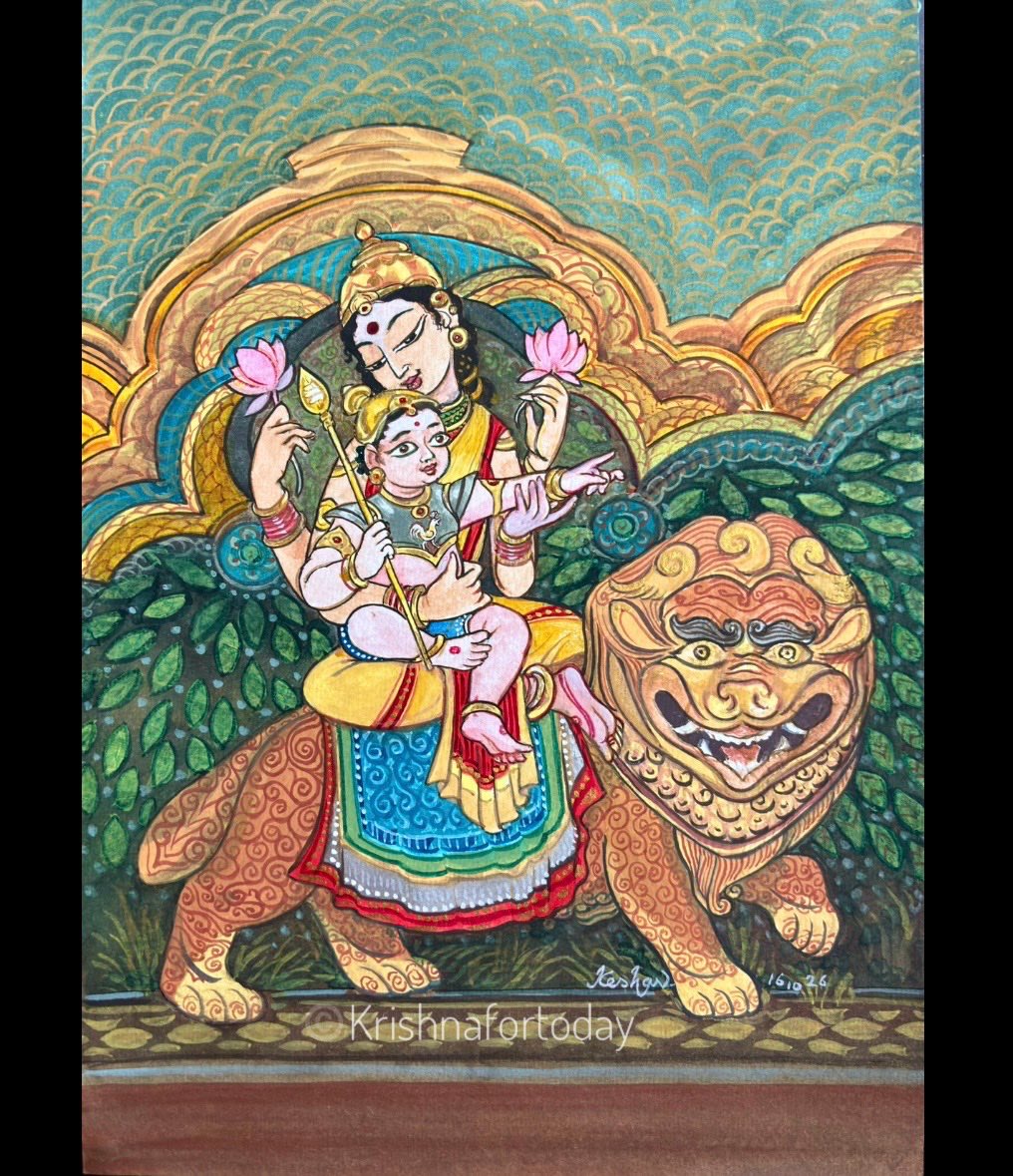 keshav61's tweet photo. Skanda Mata #devi #mixedmedia #krishnafortoday https://t.co/rIkbjYWbKL