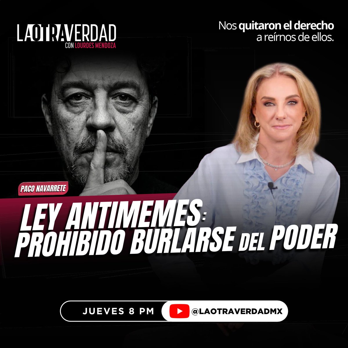 LaOtraVerdadMx's tweet photo. ¿UNA CARICATURA OFENSIVA ES VIOLENCIA POLÍTICA DE GÉNERO?
El caso de @paconavarre7e plantea una discusión sobre la libertad de expresión, la protección de las mujeres y los límites de la sátira.
HOY a las 8pm lo analizamos junto a @moni_calles, @monerokemchs y Luis Gerardo Sánchez en #LaOtraVerdad con @lumendoz por YouTube: https://t.co/hEdqQH8jtZ