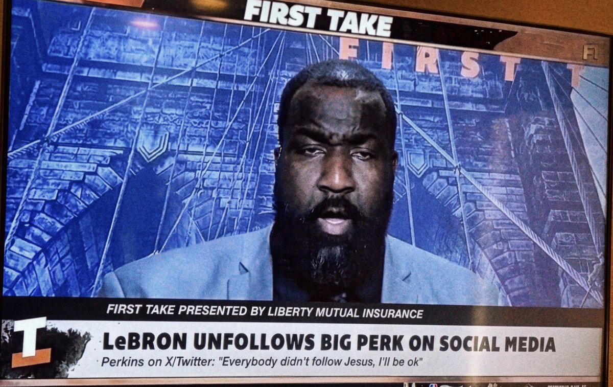 2ndStringShow's tweet photo. When LeBron unfollowed Kendrick Perkins and Perkins had a 10 min meltdown on live TV 😭💀 https://t.co/9KKpHtGv0G