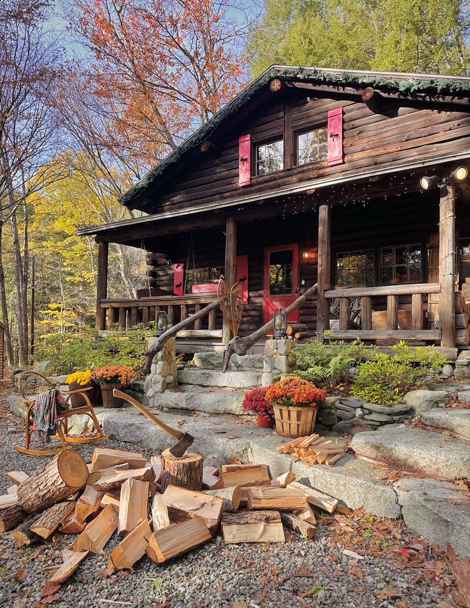 KJP's tweet photo. Spent the afternoon chopping wood and now I’m enjoying the embers of my labor. There’s something about a chilly fall night by the cabin fire that makes the world feel a little more like it used to. 🫎🪵 https://t.co/yJQLwN9b7K