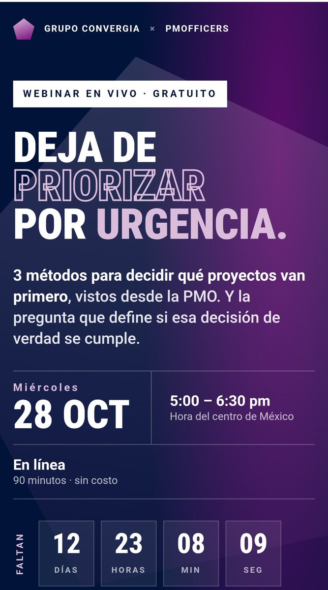 PMOfficers's tweet photo. Registro gratuito en el enlace 
https://t.co/IXZMXF8Cmu

#PMOfficers #PMO #PMOAcademy @leoreyes71 https://t.co/MoB3jsTOAr