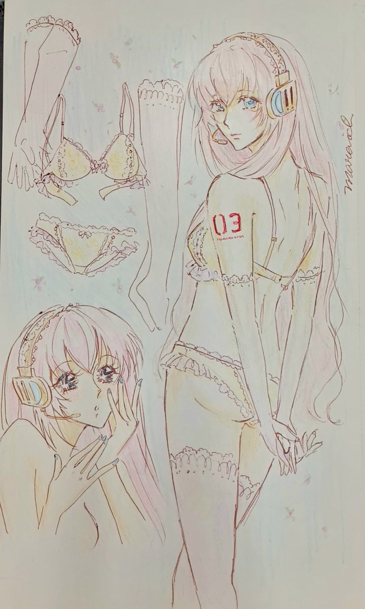 maraaaich_'s tweet photo. #巡音ルカ #fanart
I really like drawing lingerie.... Luka looks so pretty in this type of clothing.(*^^*) https://t.co/utj3cbD41x