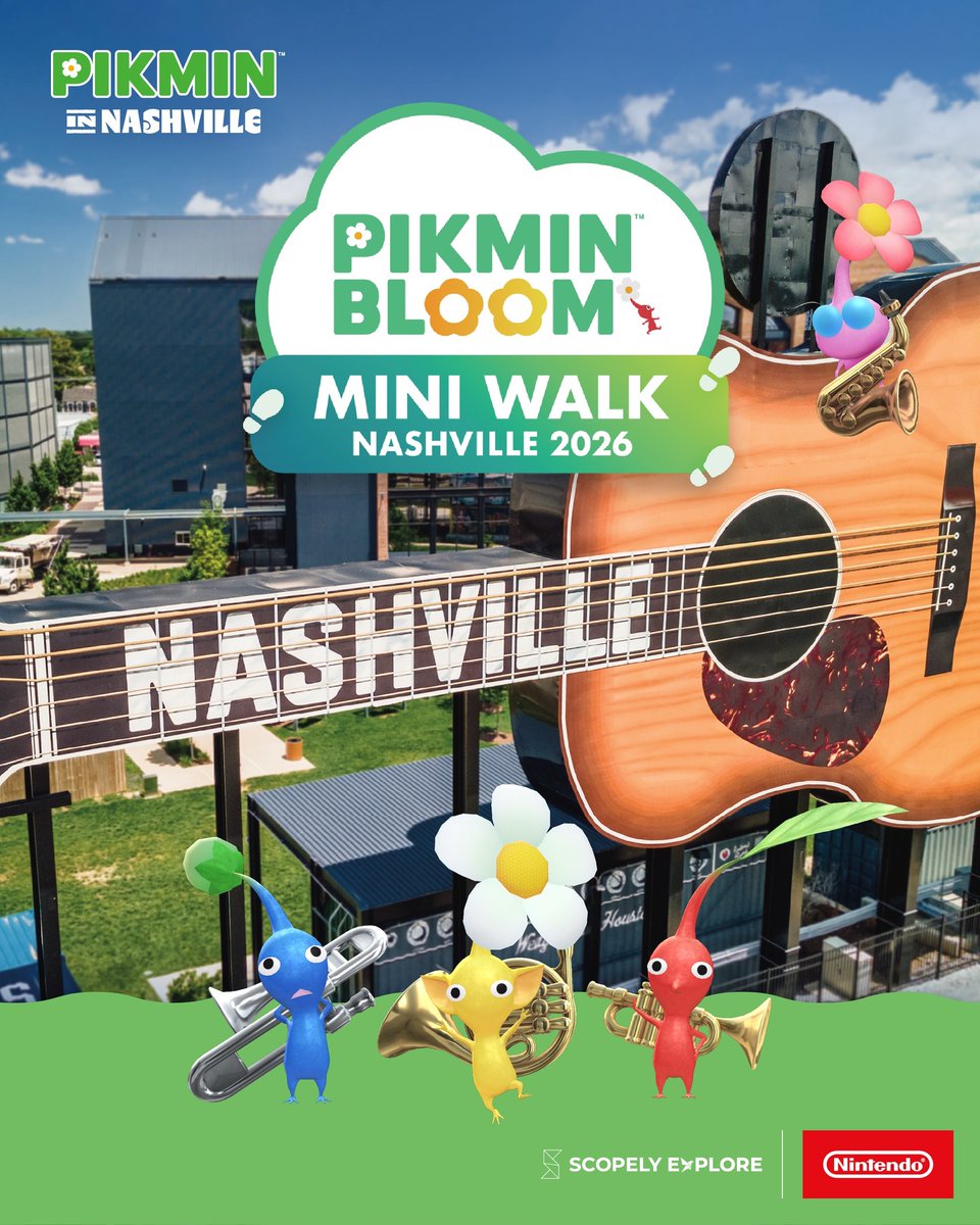 BloomBudsYT's tweet photo. Reminder that there's currently an ongoing #PikminBloom Mini Walk in Nashville! There are two maps: one for finding the irl #Pikmin figures in a scavenger hunt and the other for in-game Special Spots. There will be a tent with free goodies on the closing weekend, Oct 31-Nov 1! https://t.co/ypZZCIGJIy