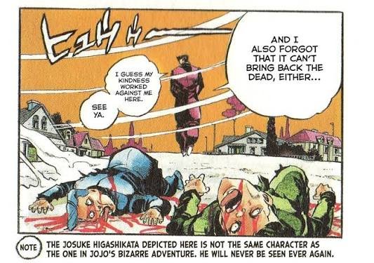 EMPORIOSMOM's tweet photo. I love 4koma Josuke so much but I also love how Araki instantly decanonized it right after https://t.co/PcVokkcgd8