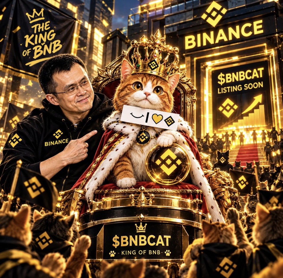 BnbOnChain's tweet photo. $BNBCAT we keep building together.. 🤝 👑.. https://t.co/5acQxaNZgl