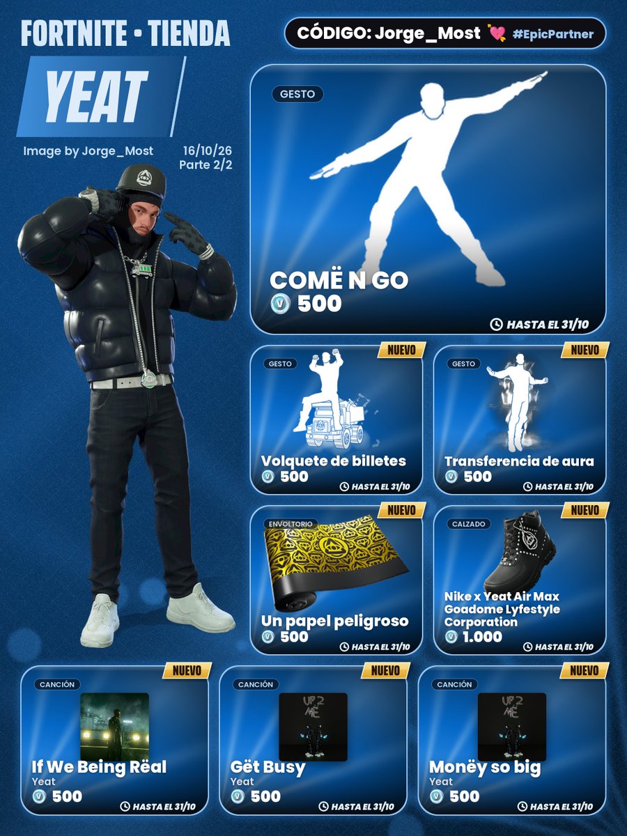 Jorge_Most's tweet photo. Nueva tienda bros!! Gracias de corazón a todos los que usáis mi código Jorge_Most , me ayuda mucho a seguir con todo esto ❤.

Enlace para comprar: https://t.co/vYOXEYBlD1

#EpicPartner 💘 https://t.co/JyebHZHCNi