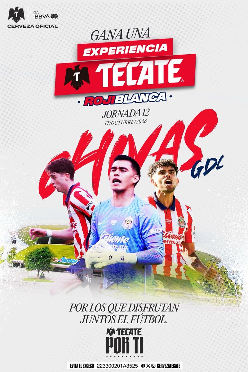 gabosainz's tweet photo. 🔥⚽ ¡La pasión ya está en la cancha!

Para que vivas el @Chivas vs @TigresOficial CON @CervezaTecate !

¡ATENCIÓN CHIVAHERMANOS! 🐐
🔥Tenemos 2 pases dobles 🎟️ Participa y vive una experiencia #TECATE 

🎟️Participa con 
@gabosainz
 y gana una experiencia #TECATE

Queremos llevarte a vivir la previa de un partidazo junto a un amigo. Participa por accesos para disfrutar de la fiesta previa en la Megabarra Tecate, con música y ambiente, y después acompaña a tus Chivas en la Jornada 12 de la @LigaBBVAMX . 🙌
Sigue estos pasos y participa para ganar esta experiencia única:

BASES

🔹¿Cómo participar?

1️⃣ Sigue a @gabosainz y a @CantaloCamacho y a @CervezaTecate en Instagram y X.
(Importante las 2 redes)
👇🏻
https://t.co/8Enp9fX2Kh

2️⃣ DALE LIKE A ESTE POST

3️⃣ Responde la siguiente pregunta en los comentarios: ¿MENCIONA UN JUGADOR QUE HAYA JUGADO EN CHIVAS Y TIGRES?
Y manda una foto con tu playera de Chivas en la respuesta.
Y responde usando los hashtag #GanaConGaboSainz #TecatePorTi y #CervezaOficial

4️⃣ Elegiré los ganadores entre los comentarios, y lo anunciaré vía X.

¡Fácil se gana con TECATE! 
EL SÁBADO 17 DE OCTUBRE a las 11 AM se dará a conocer los ganadores.

⚽ ¡Vivamos la pasión en la cancha! 🎙️ ¡Por muchos Inalcanzables en el juego! 
JUNTOS CON TECATE 👊🏻🔥