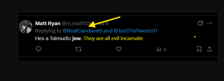 sunniewithsnow's tweet photo. @m_matt1212 @DOCMAGA1 @RealCandaceO @realstewpeters @realjesseonfire @paleochristcon There it is, thanks. I saw you coming. You are way too emotional &amp; obvious. Your wall is straight from the fascist ideological playbook. Ps - Using the term 'Talmudic Jew' to call an entire group 'evil' is a classic antisemitic trope. You chose a side like its a tennis match. smh https://t.co/atS9OvNB8S