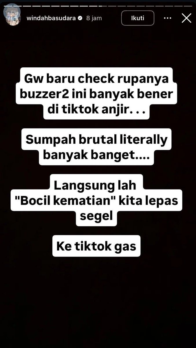 convomfs's tweet photo. 🤍 maksudnya bang windah "bocil kematian" kita lepas segel itu apa ya? https://t.co/Z1PhyB73R1