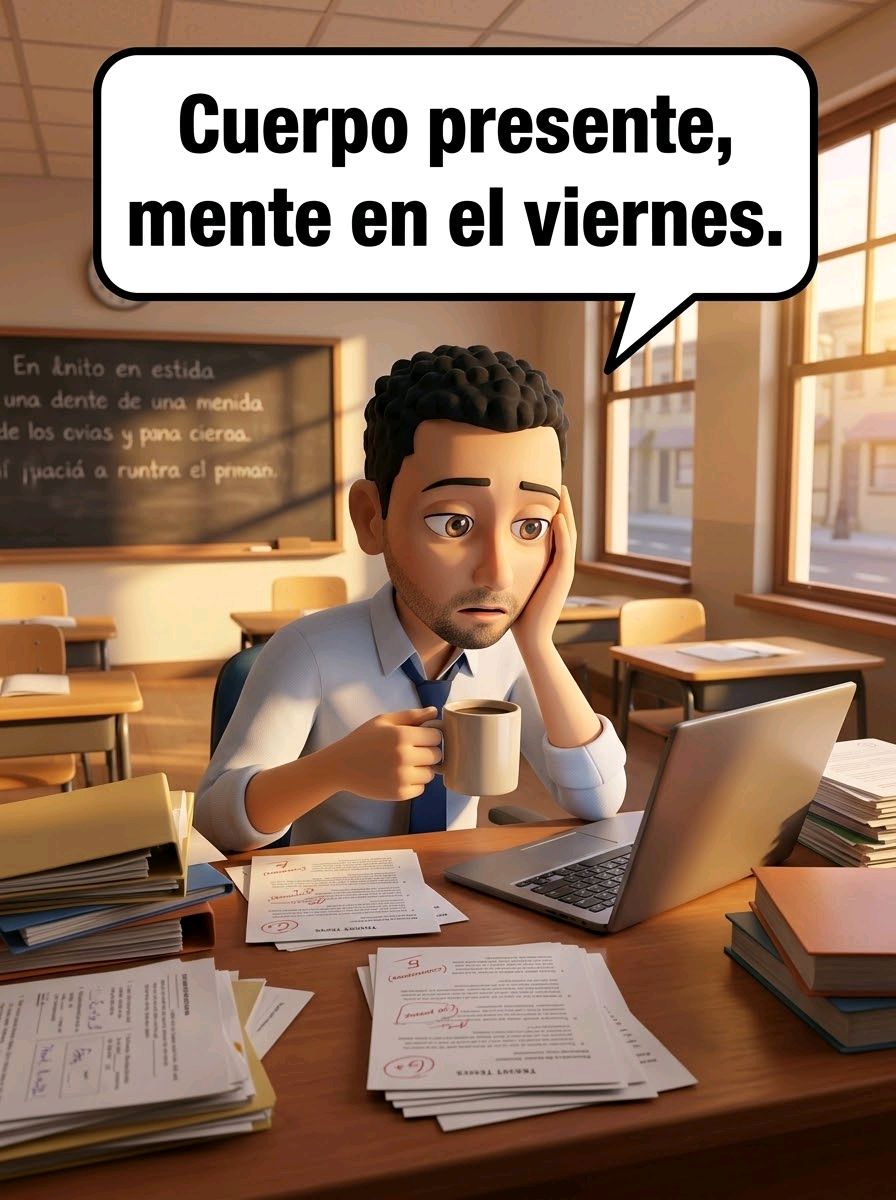 David_DDT's tweet photo. Ese momento mágico del jueves a las 6:00 p.m. donde tu cuerpo ya está en modo fin de semana, pero tu lista de pendientes sigue en lunes por la mañana.

#MaestroDavid https://t.co/6IN2uuzBO6