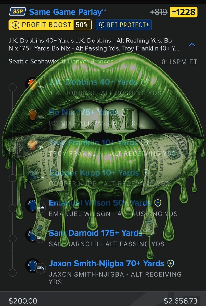 Ladi_Mayhem's tweet photo. ๐๐ MAYHEM AFTER DARK! ๐๐ฅ
https://t.co/JNfphkIqqy
Broncos ๐ Seahawks Weโre hunting for that GREEN! ๐ค๐
+1228 ODDS ๐๐ธ
WHOโS RIDING WITH MAYHEM TONIGHT?! ๐๐ฅ
#MayhemMovement #MayhemHQ #NFLPicks #SameGameParlay #NFLBets #SportsBetting #GreenSeason #Broncos #Seahawks https://t.co/A6c4TSD9Ts