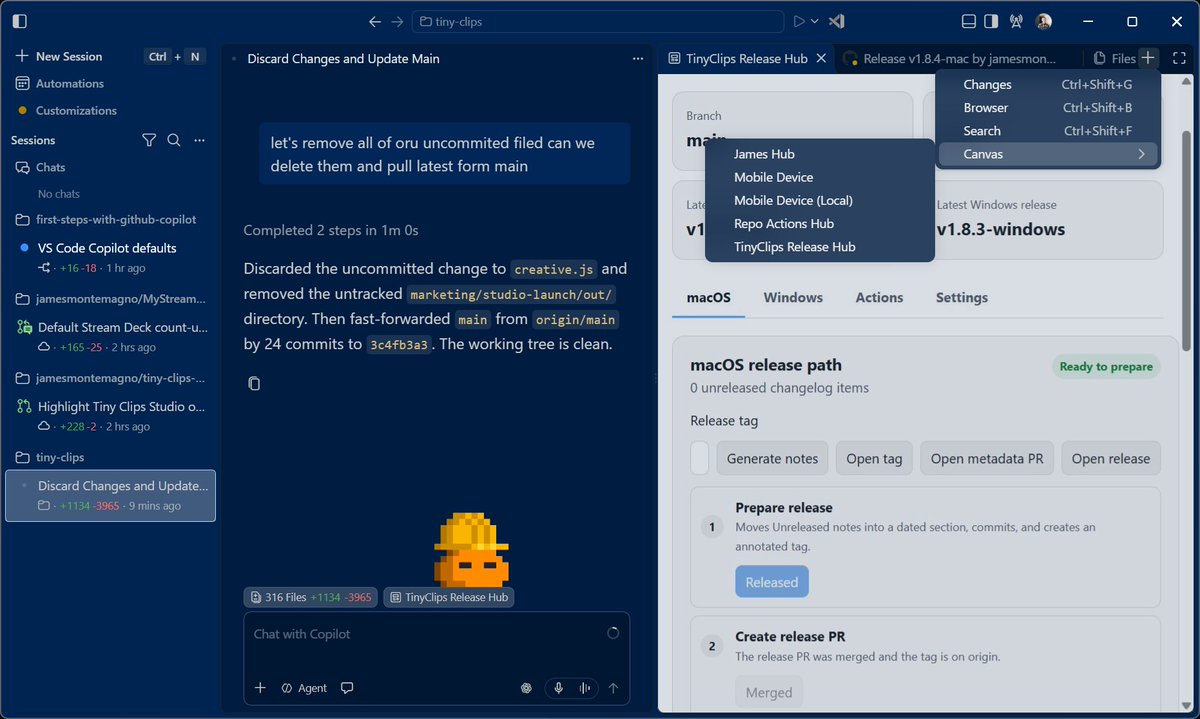 JamesMontemagno's tweet photo. UMMMMMM Did someone say canvas support in @code?!??!

GLORIOUS! Copilot app, CLI, and now code!

https://t.co/Fx5w2Bdnlp https://t.co/0zFZg7kqmO