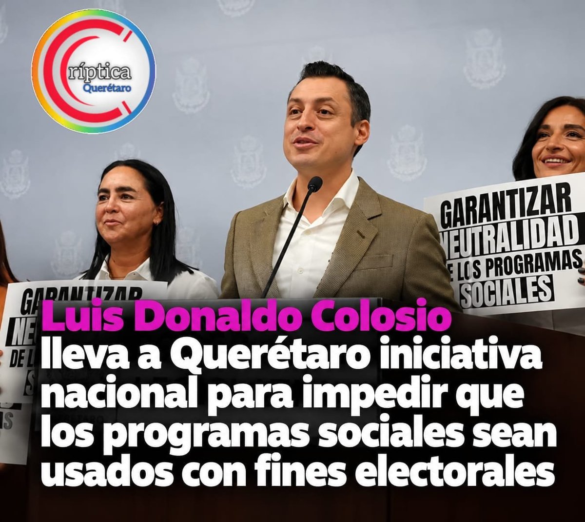 CripticaNotiQro's tweet photo. #AsíLasCosas 😲🗳️❌💰 Luis Donaldo Colosio lleva a #Querétaro iniciativa nacional para impedir que los #programas sociales sean usados con fines electorales 🗣️

https://t.co/NlxQnGk2Fn https://t.co/JHSjXS6RWq