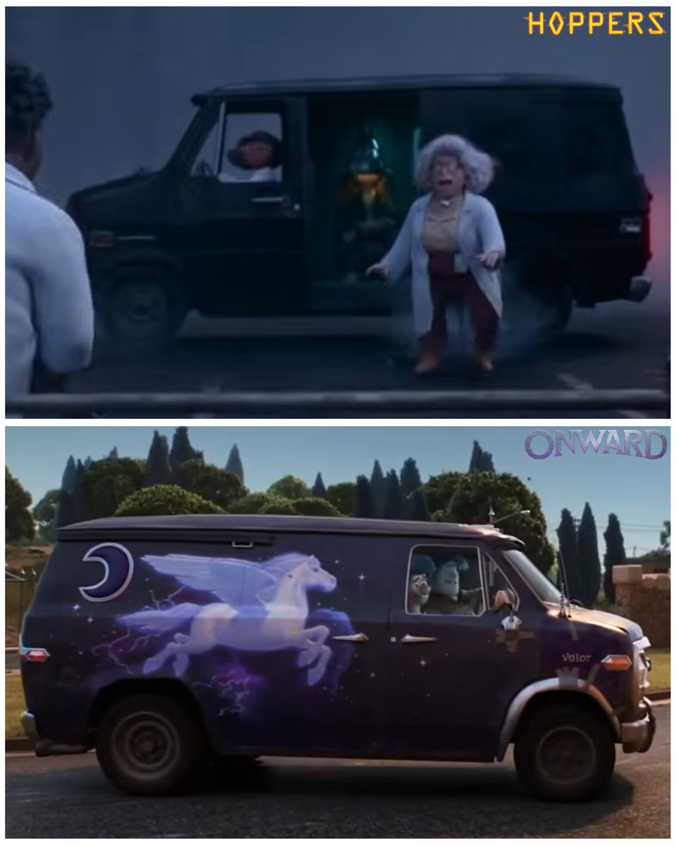 A113Rust's tweet photo. In "Hoppers" , Dr. Sam's van has the same design as the Lightfoot brothers' van from "Onward"
#Hoppers , #Onward , #PixarAnimationStudios https://t.co/uLmGY4nviA